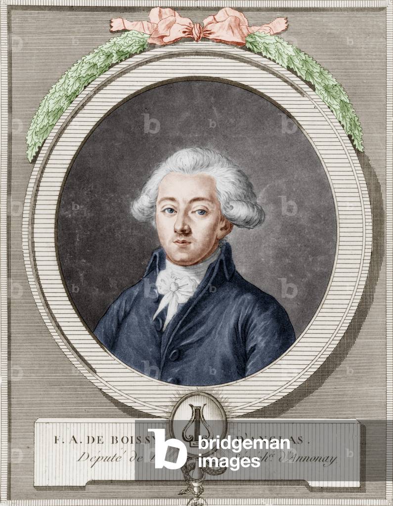 Francois count of Boissy d' Anglas (1756 - 1826) moderate deputy during the French revolution, engraving, 18th century