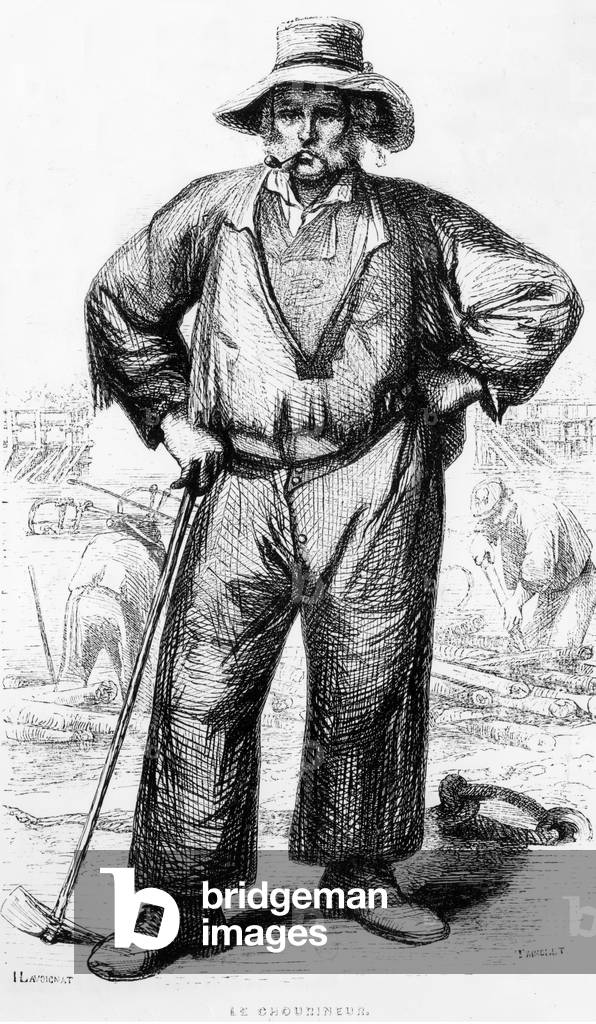 The chourineur, character of book Les mysteres de Paris by Eugene Sue (1842-1843), engraving by Lavoignat after Trimolet