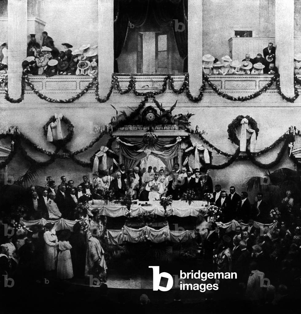 August 4, 1917, Greece : new king Alexander 1st of Greece taking oath and making a speech