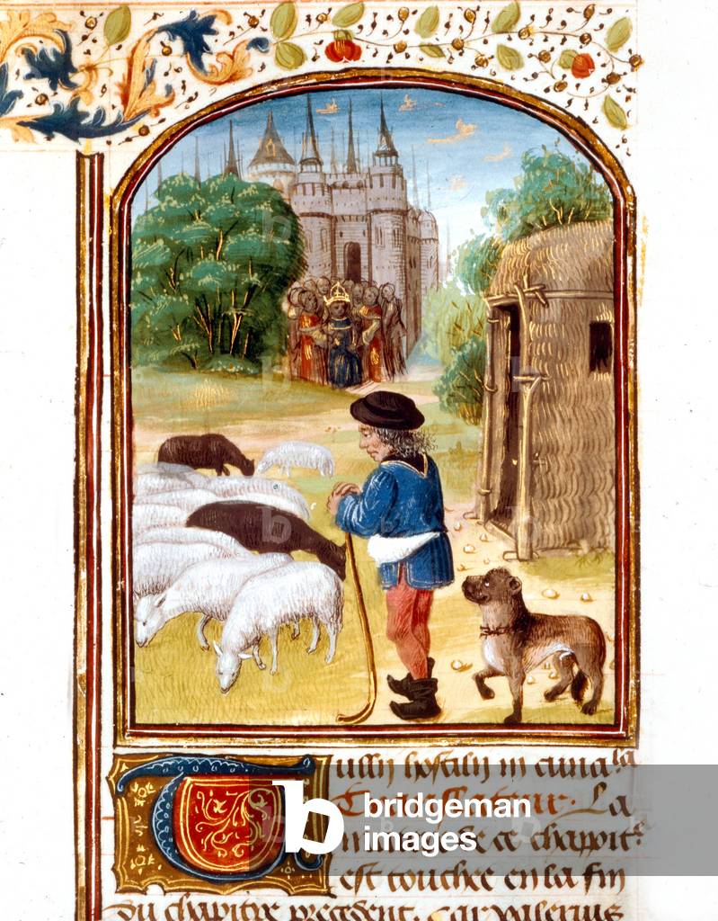 Tullus Hostilius priest or king is an illumination extracting from the belgium manuscript entitled Facta and dicta memorabilia by Valerius Maximus, translated by Simon de Hesdin and Nicolas de Gonesse dating of the 15th century