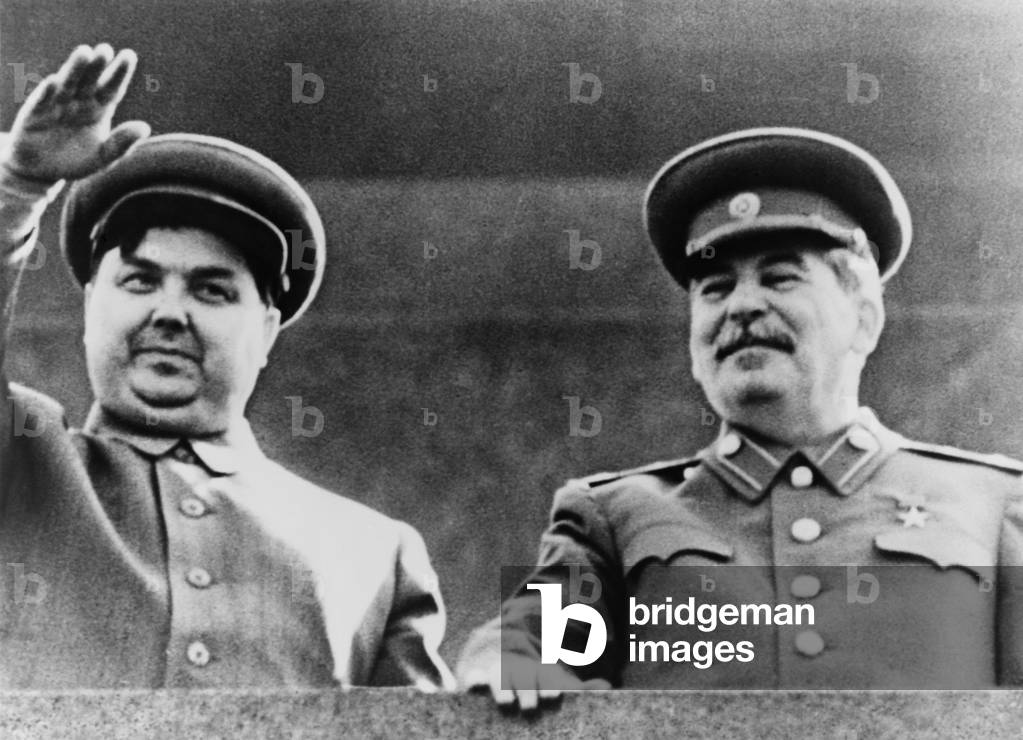 Georgy Malenkov and Joseph Stalin, head of soviet state, in 1949