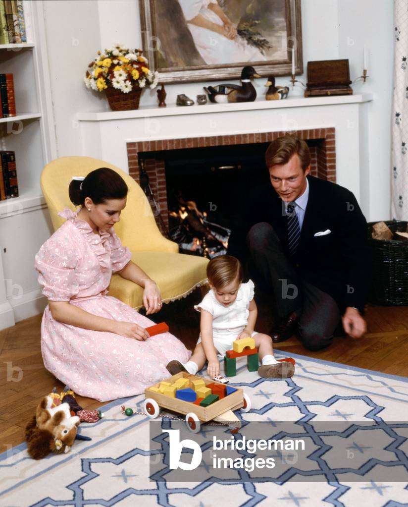 Prince Henry of Luxembourg (son of JohnOfLuxembourg and JosephineCharlotte ofBelgium) with wife Maria Teresa Mestre and their son prince William (future grand-duke heir of Luxembourg) c.1982