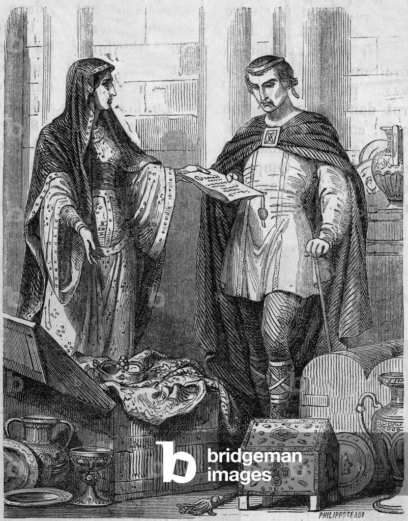 French king Louis II the stammer (846-879) French king in 877-879, engraving (19thcentury)