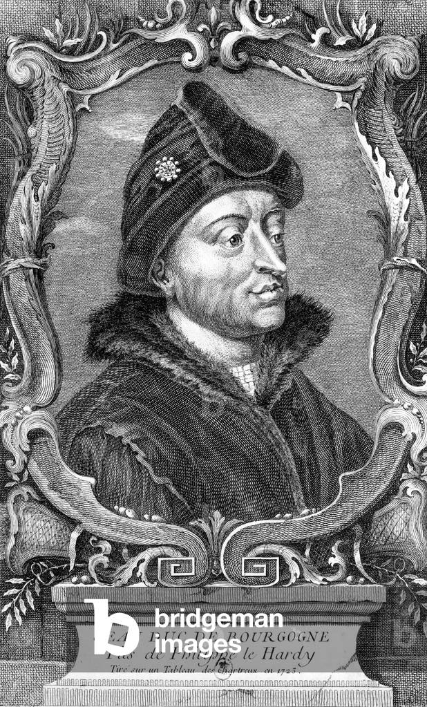 John the Fearless, son of PhilipII the.Bold and duke of Burgundy, France, engraving