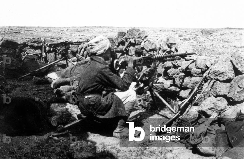 French soldiers in Leja desert, Syria, during assault of the druze rebels april 27, 1927