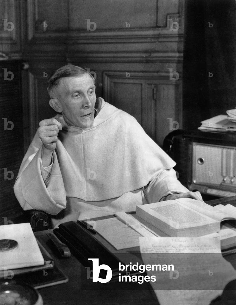 Father Ambroise Marie Carre (born in 1908), writer and mamber of the French academy, here in 1954