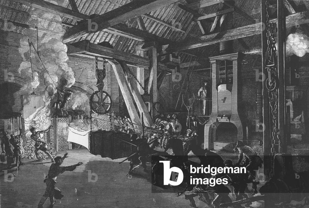 The Drumhammer has a forge of large works drawing by F. Bonhomme
