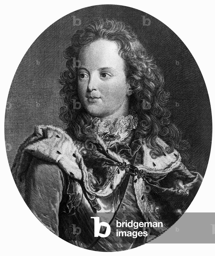 Louis XV (1710-1774) French king in 1715-1774, here as a child, engraving by Salvador after Rigaux