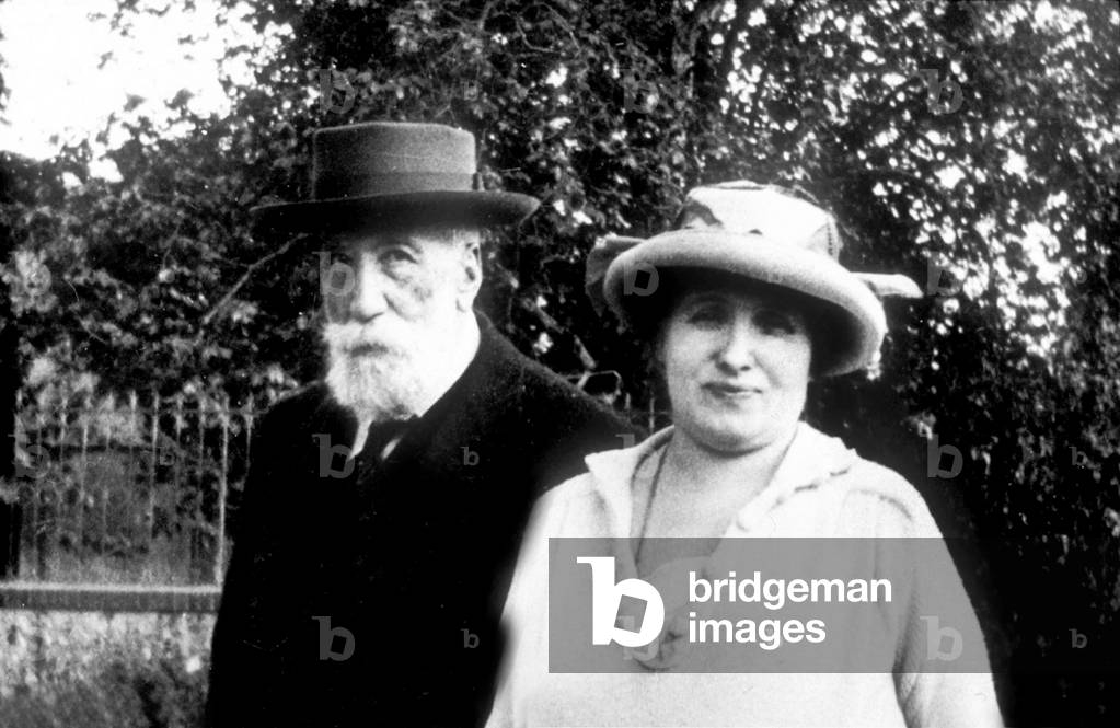 French writer Anatole France (1844-1924) and his wife in 1923
