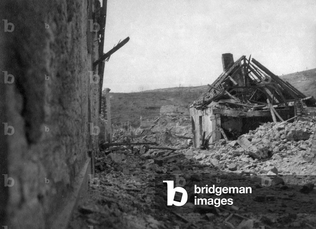 Ruins in Craonne, area of Chemin des Dames, Picardy, 1917