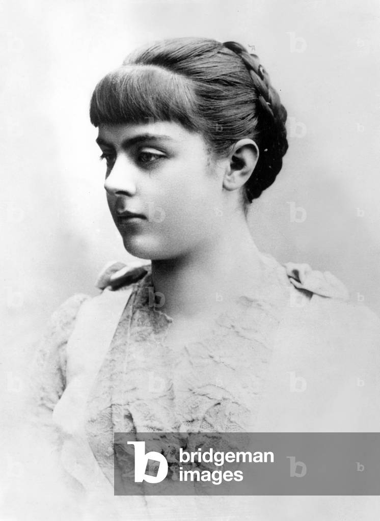 Maria Vetsera (1872-1889), mistress of archduke Rodolphe of Habsburg, here with Archduke and crown prince of Austria, both died in Mayerling tragedy on january 30, 1889