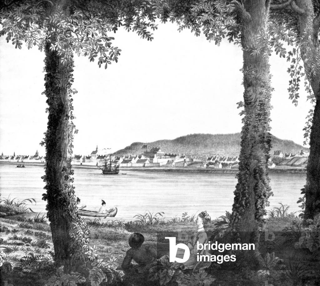 View of Montreal Canada in 1762, engraving