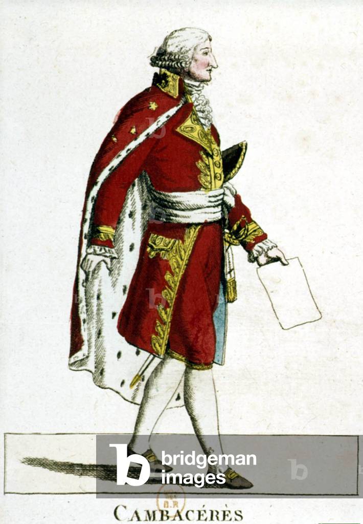 Jean-Jacques Regis de Cambaceres (1753-1824) French statesman and legal adviser Napoleonic Code, duke of Parma, engraving