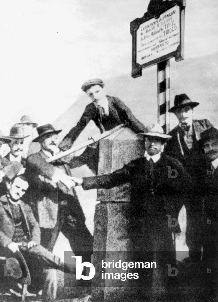 Benito Mussolini with friends september 29, 1909