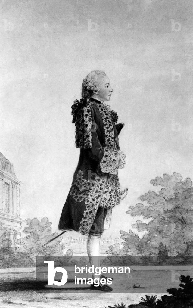 Louis-Philippe-Joseph, duke of Orleans, called Philippe Egalite (1747-1793), cousin of king of France LouisXVI, watercolor by Louis de Carmontelle
