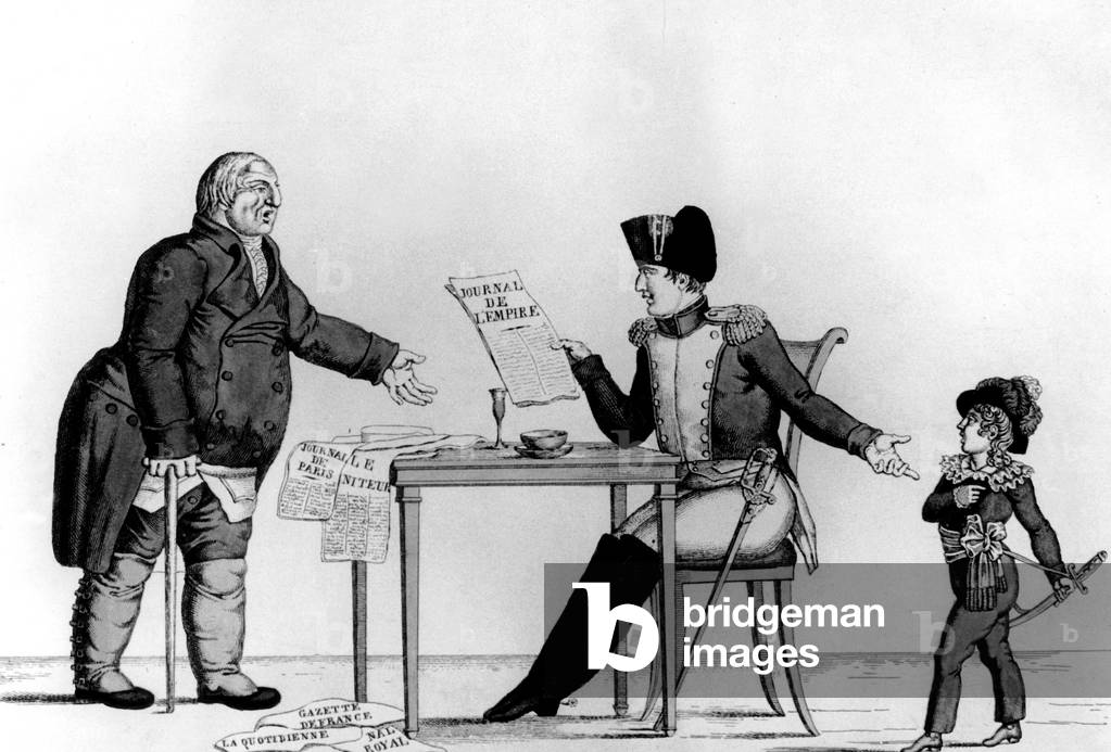 Cartoon : (future French king) Louis XVIII saying 