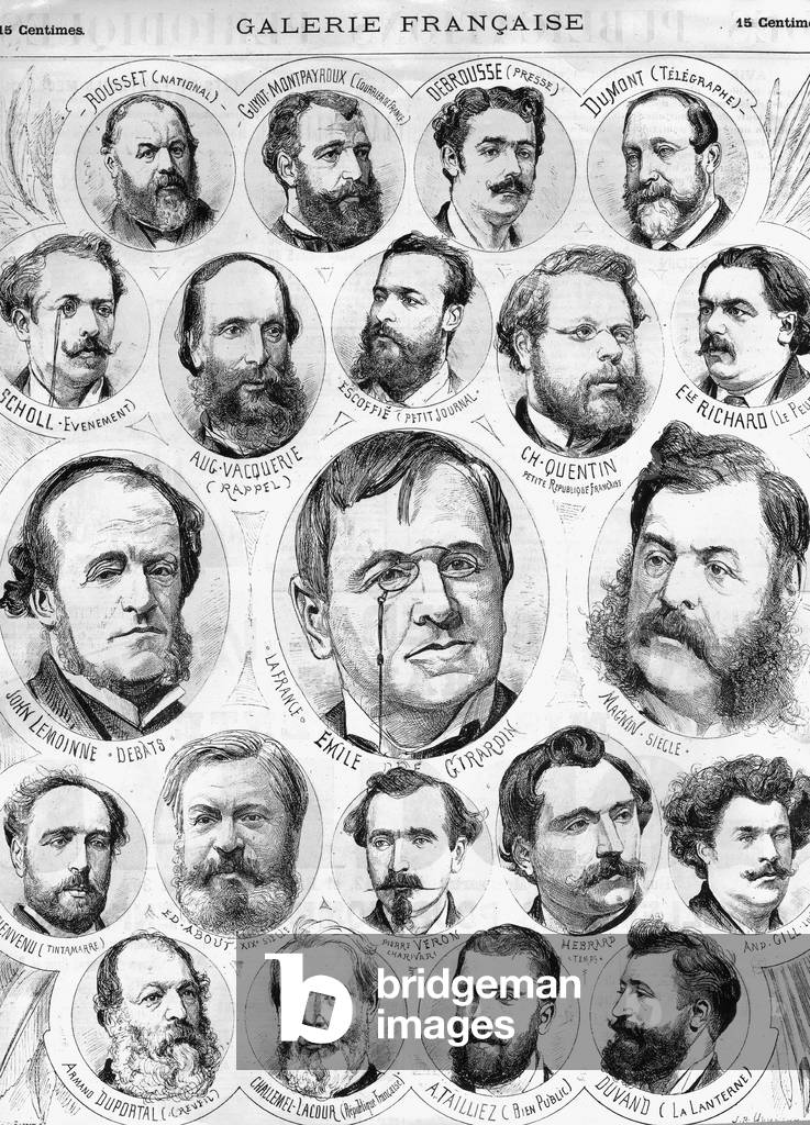 French journalists in november 1872, engraving
