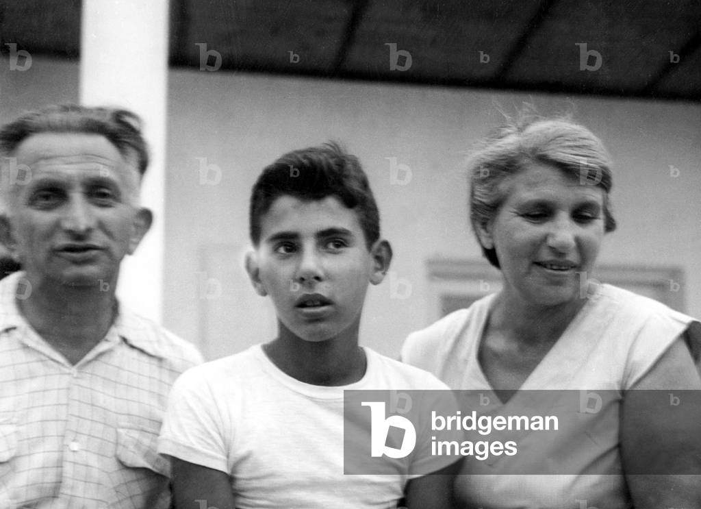 Finaly affair 1952-1953 : one of the two jewish Finaly children , after they were found back, here in Israel