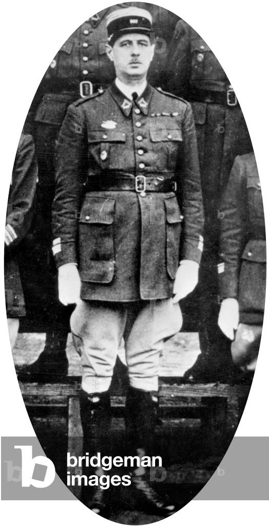Charles De Gaulle as chief of the 19th Chasseurs battalion in Treves, Germany 1920s (b/w photo)