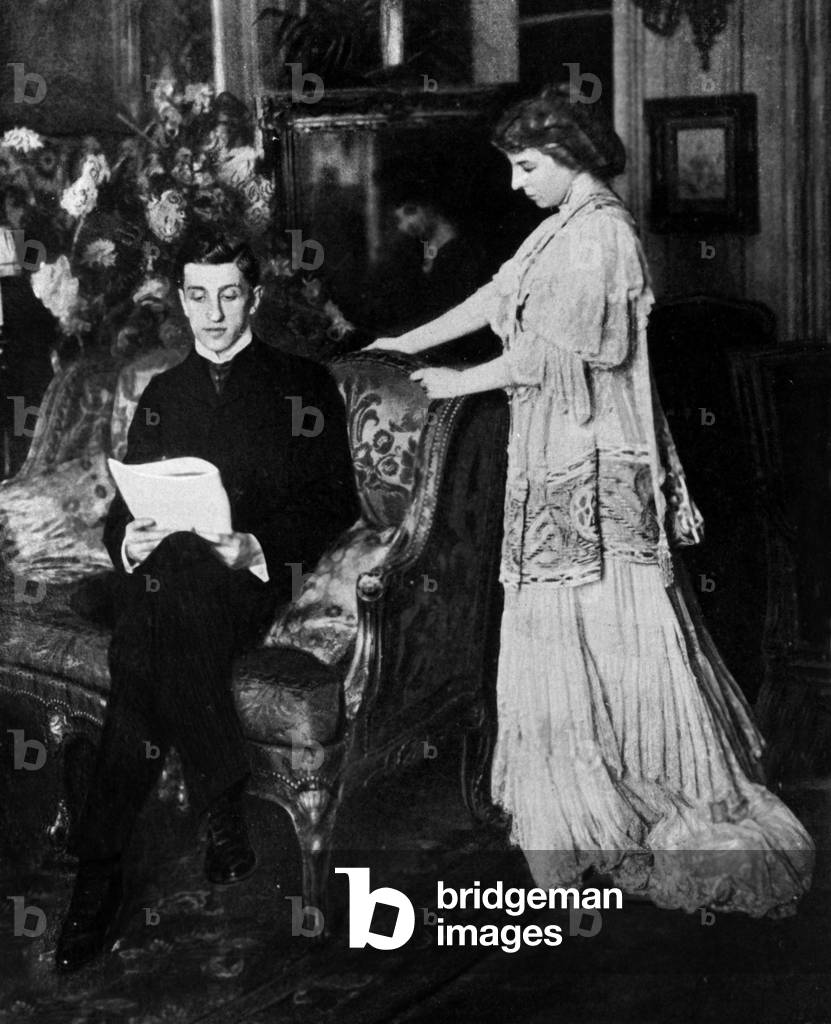 French playwright Henry Bernstein (1876-1953) reading his play 