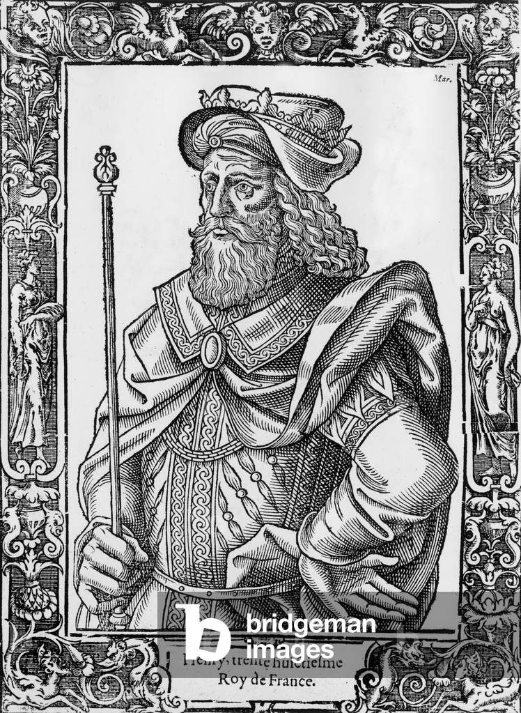 Henry 1st (1008-1060), coronation as French king in 1027 he only reigned in 1031, engraving