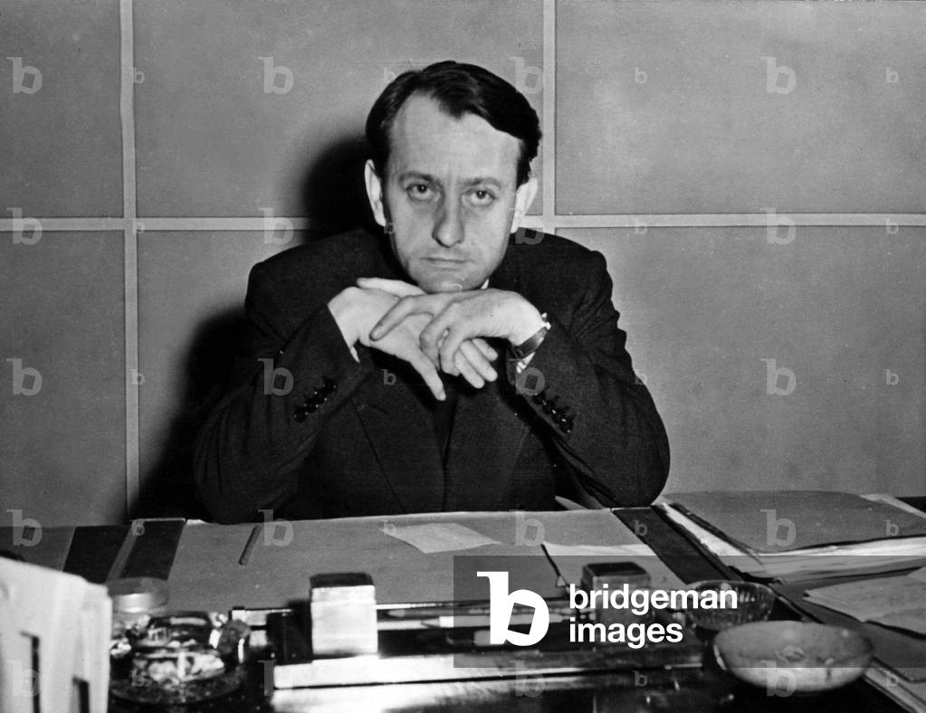 Andre Malraux, French author, writer, state man, in his office, c.50 (photo)