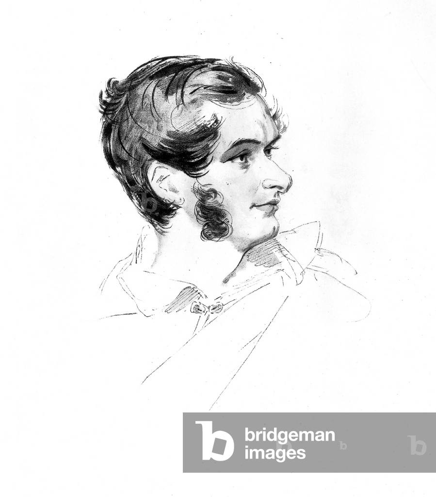 portrait of witer Prosper Merimee (1803-1870) c. 1830, drawing
