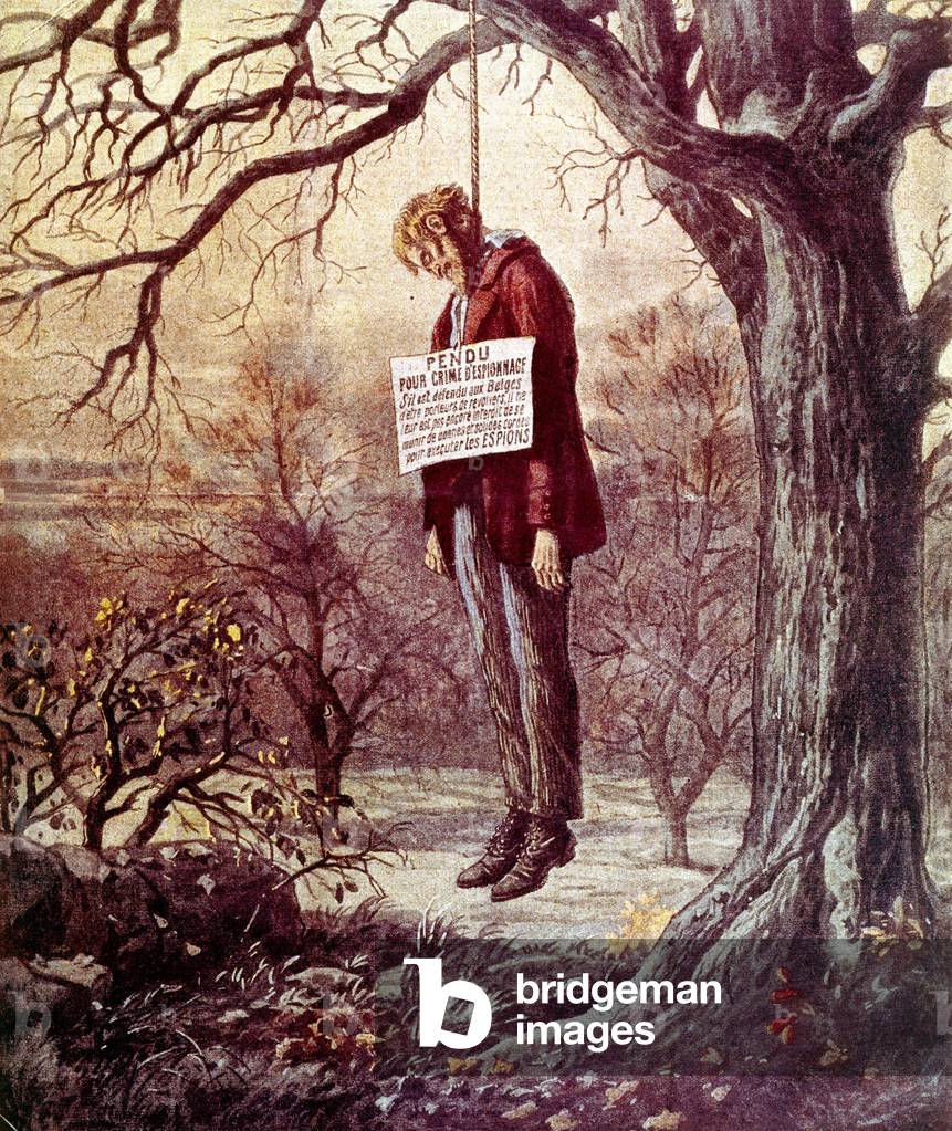 How the Belgians punish traitors, illustration from French newspaper 