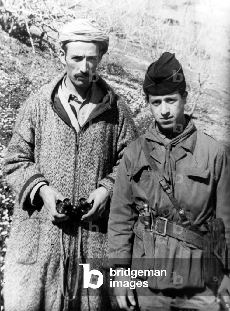 Colonel Amirouche (l, Amirouche Ait Hamouda 1926-1959) algerian nationalist during Algerian war c. 1955