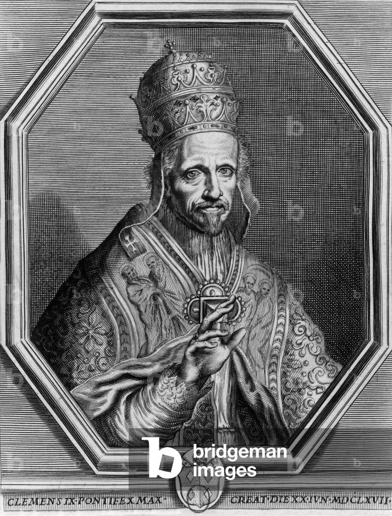 Giulio Rospigliosi (1600-1669) pope under name Clement IX in 1667-1669, engraving r