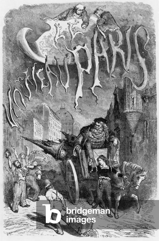 The New Paris : engraving by Gustave Dore, 1861 about the Haussmann Renovations in Paris