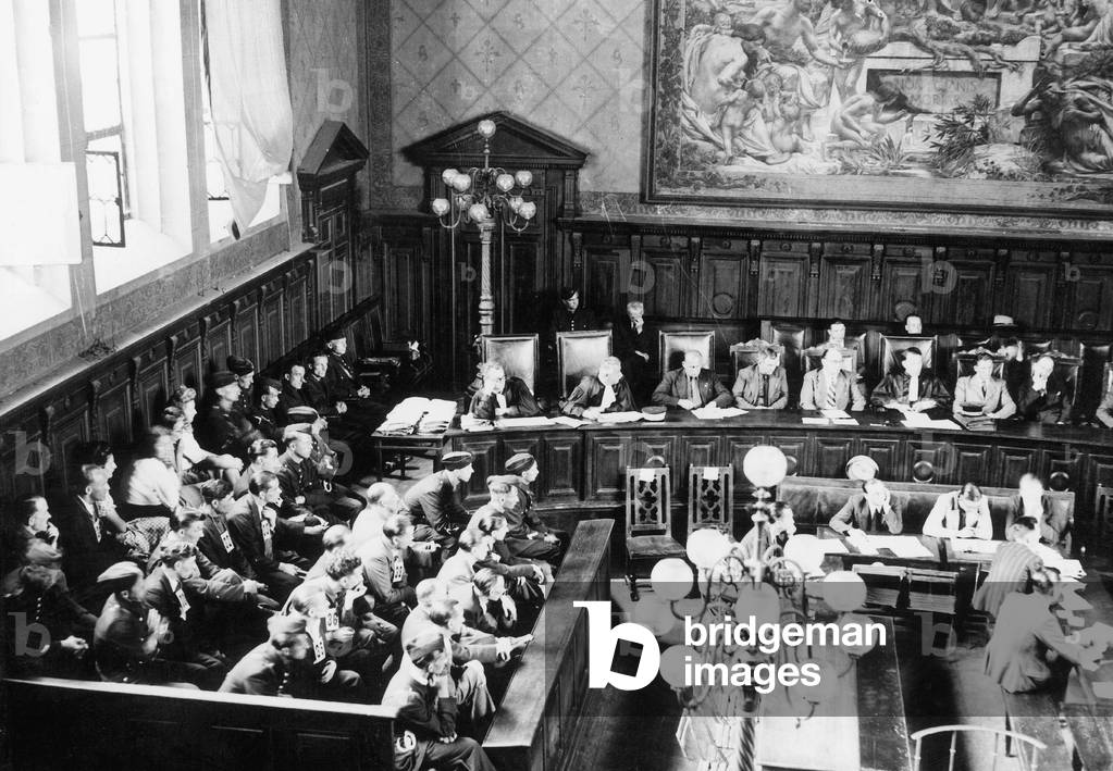 In Dijon (France), trial of 45 members of SRA (Service of German Information), 1946