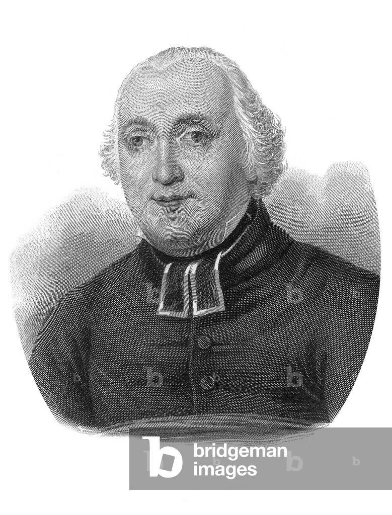 French abbot Guy Julien Toussaint Carron (1760-1821) , he was the first historian of the de La Garaye, engraving