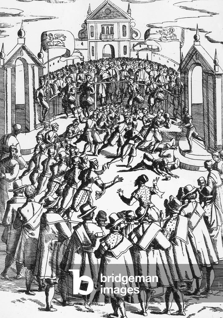 Football in Italy, c. 1610, engraving