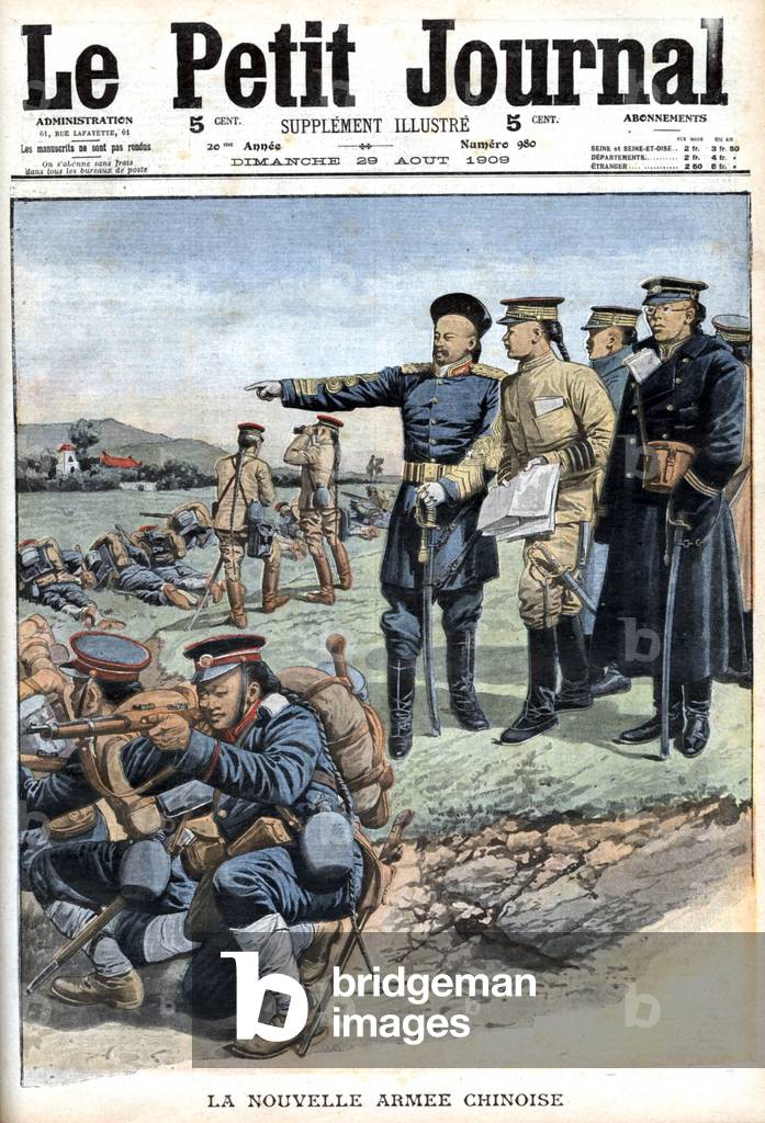 illustration from French newspaper august 20, 1909 : the new chinese army