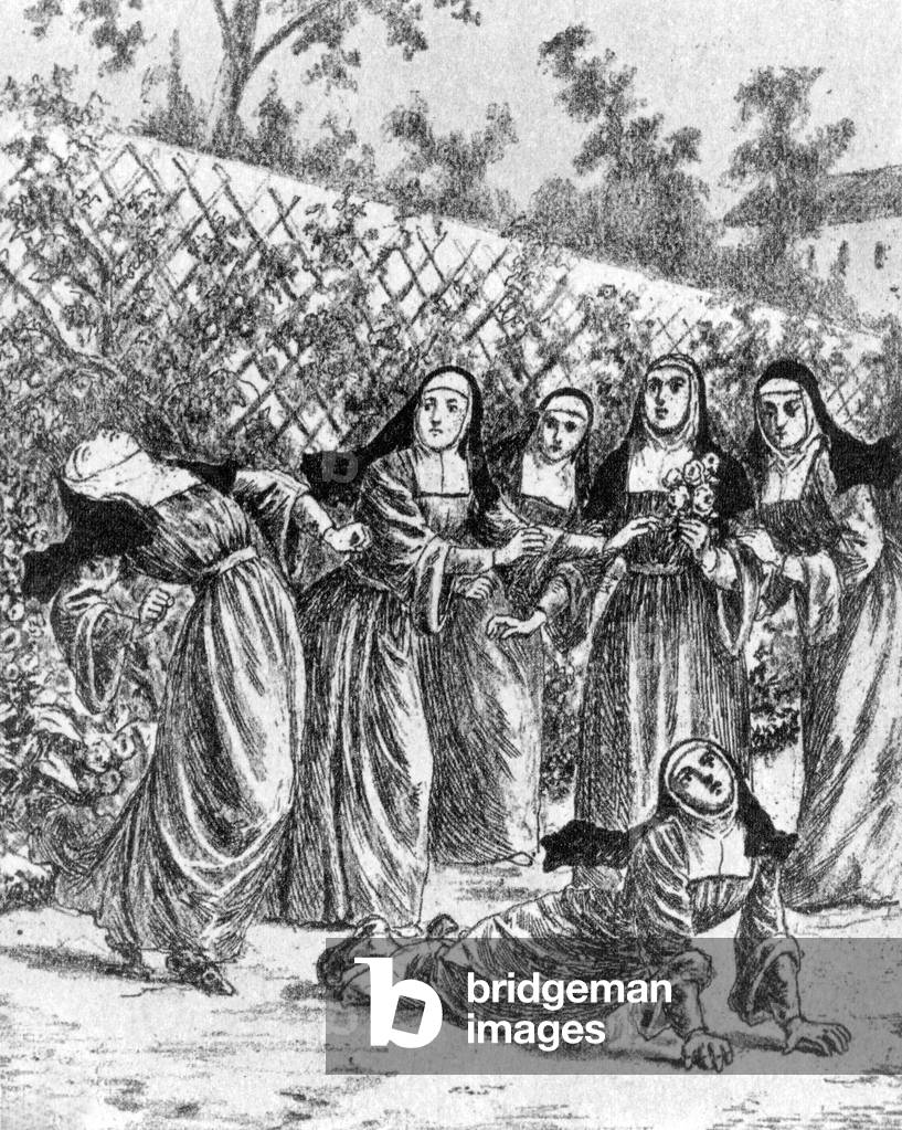 The Devils of Loudun (France) in 1634, engraving : 17 nuns were hysterical, they said they were possessed by Devil, they accused the priest Urbain Grandier who was sentenced for witchcraft and burnt under orders of Richelieu Cardinal