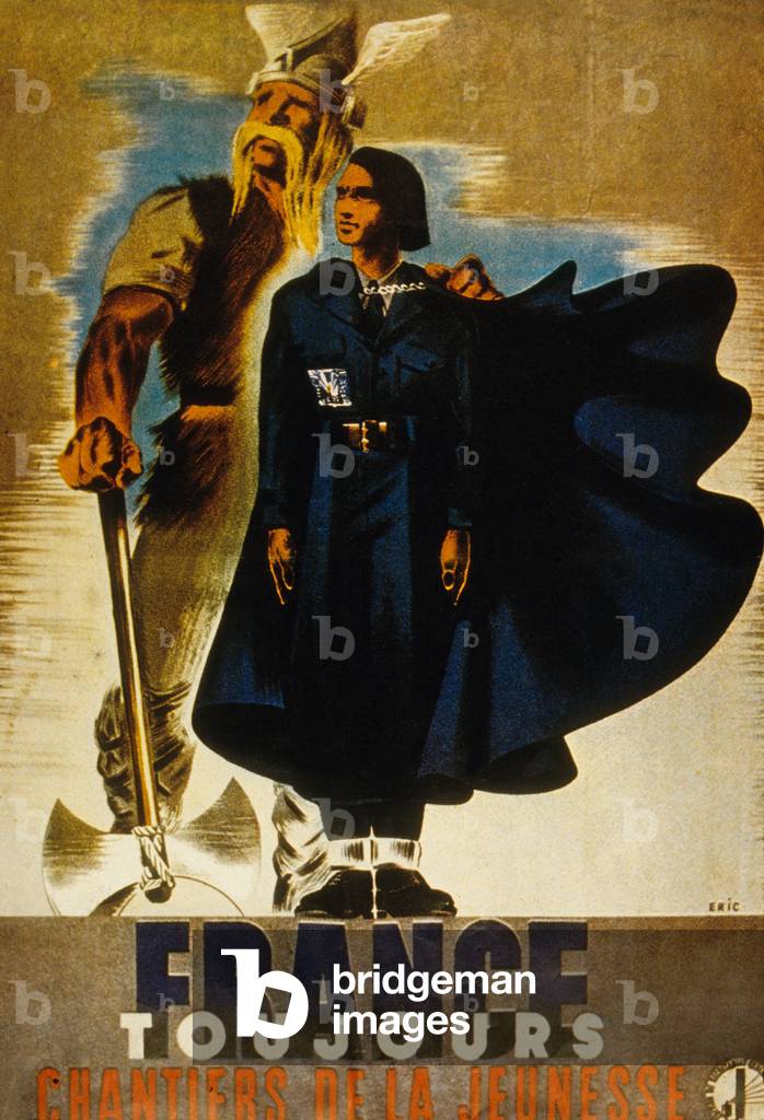 French propaganda poster of government of Vichy for youth work camps, 1940-1944