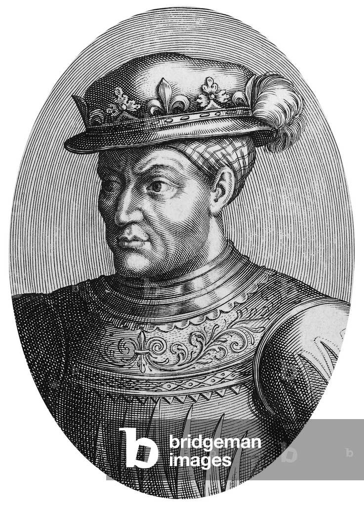 Louis VII (1120-1180) French king, engraving