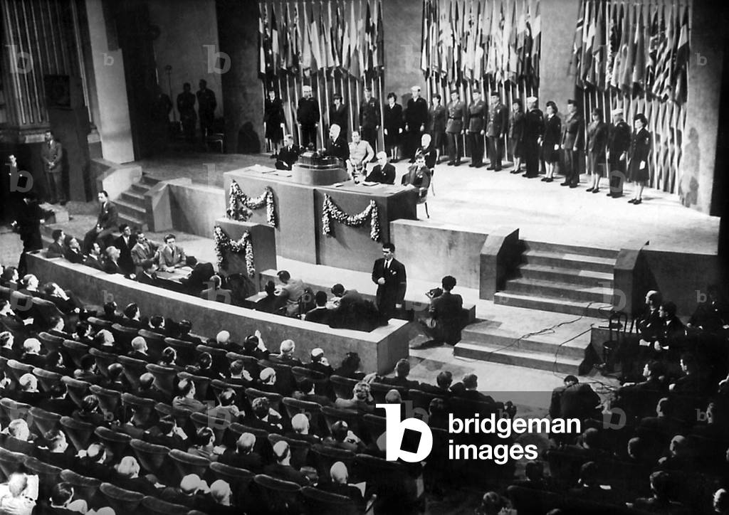 American President Harry Truman, United Nations Conference, 26th June 1945 (b/w photo)