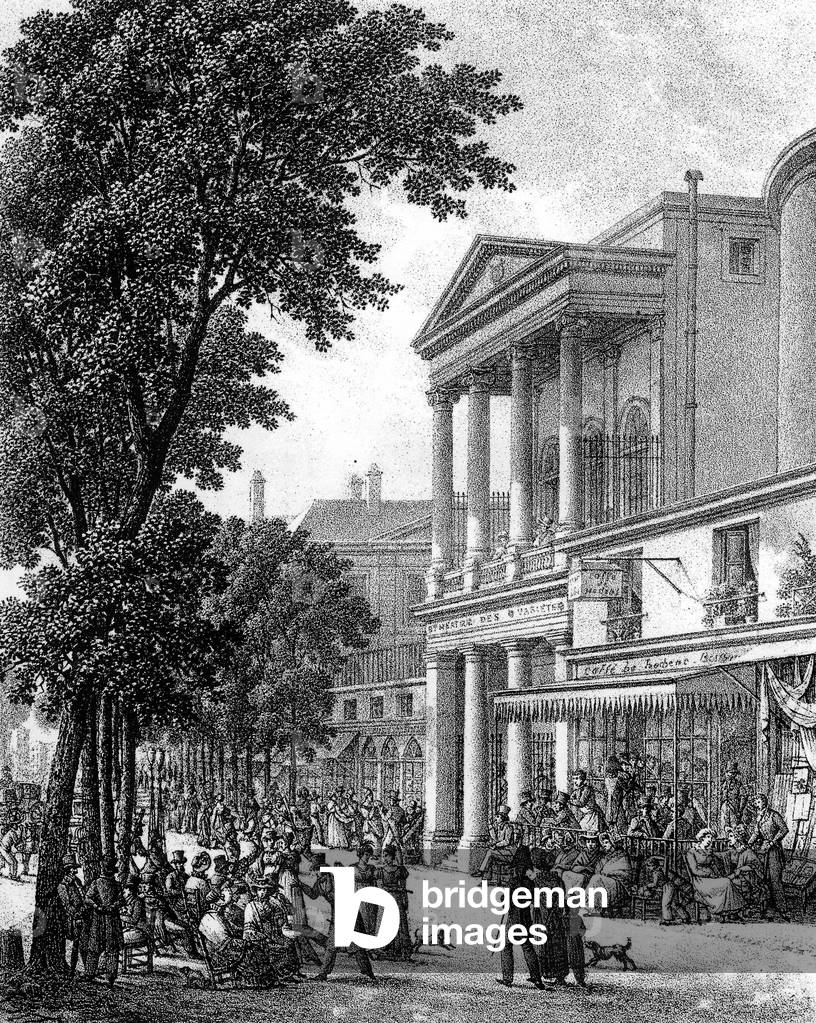 Varietes Theatre in Paris in 1830, engraving