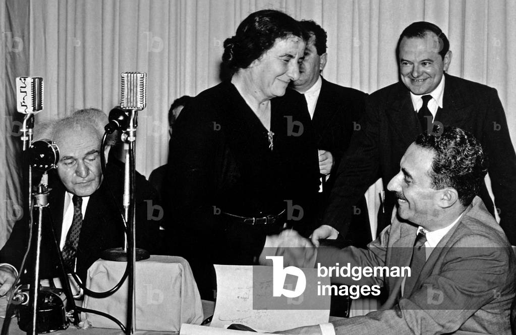 Golda Meir (1898-1978) israeli politician during the independence of Irsael in may 1948