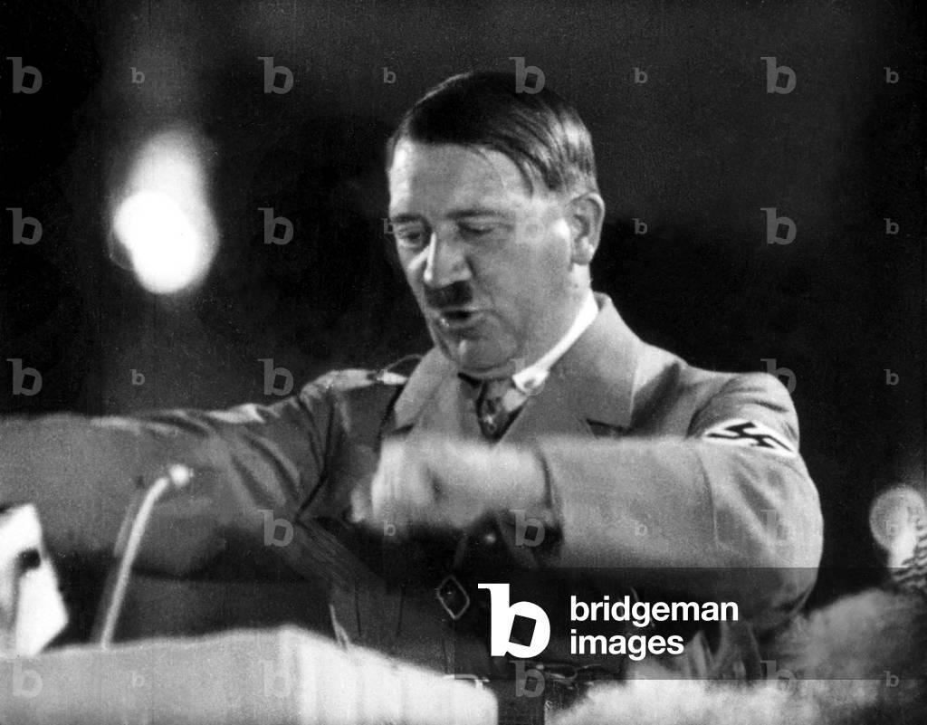 Adolf Hitler making a speech, in the 40's