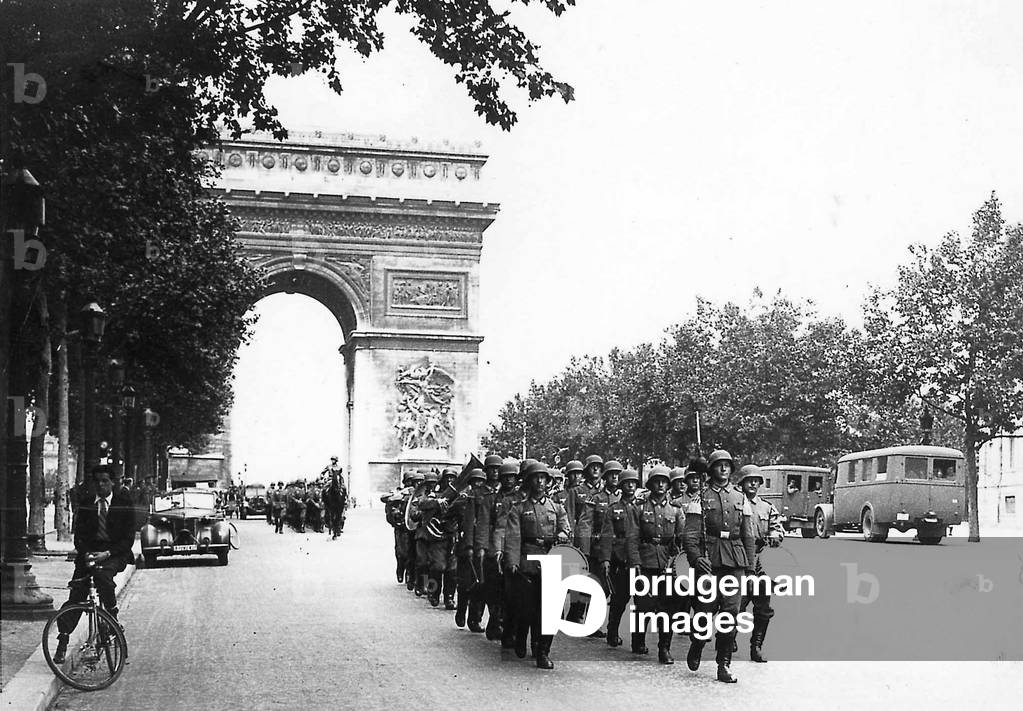 German military parade on Champs Elysees in Paris in july 1940 (Occupation)