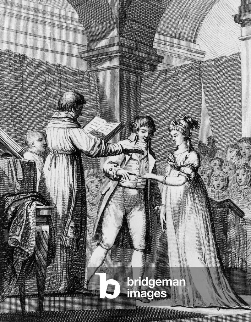 Wedding, 1807, engraving by David after Monnet