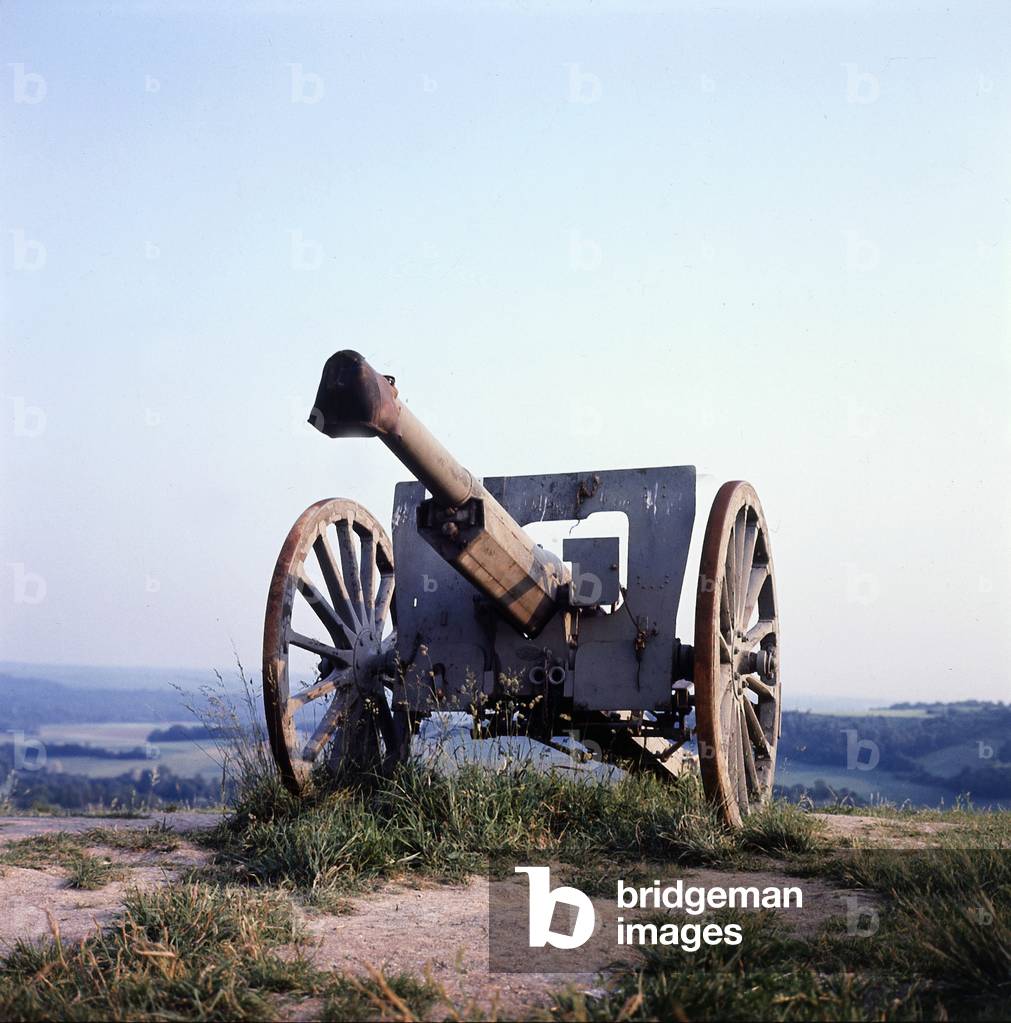 Relic of a 75 mm gun photographied on Chemin des Dames in Aisne