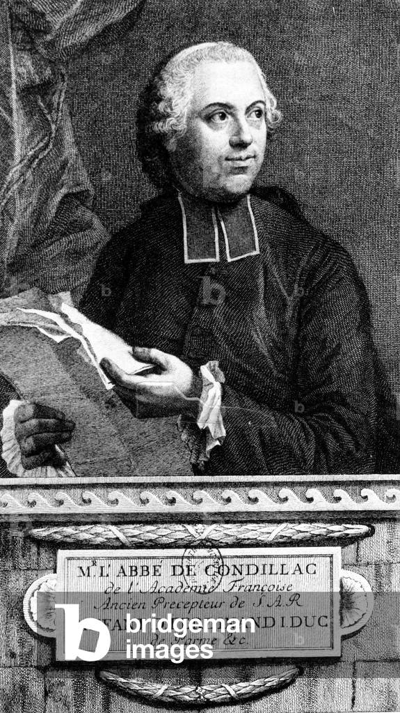 Etienne Bonnot de Condillac (1715-1768) abbot of Mureau, French philosopher (sensualism) engraving