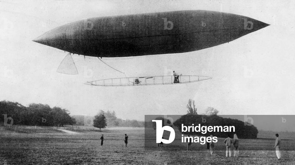 The Bresilian aerostat pilot and air pioneer Mr Santos-Dumont airship july 1901