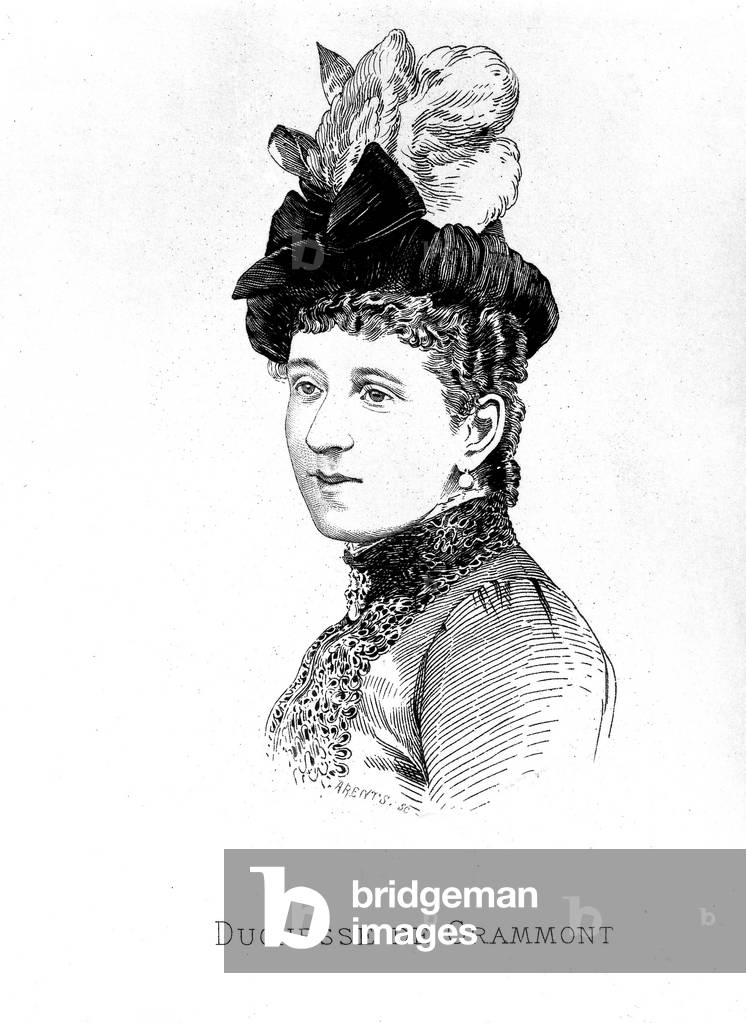 Marguerite de Rothschild (1855-1905) Duchess of Gramont, engraving, 1886