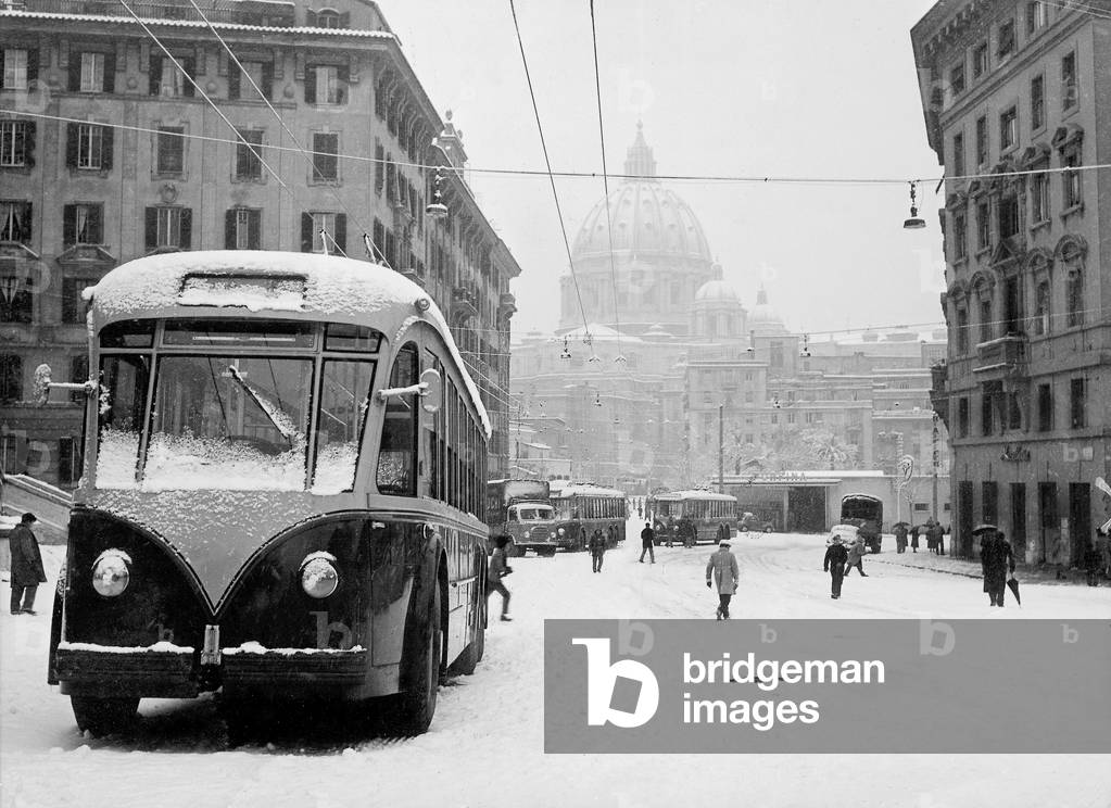Snow in Roma february 9, 1956