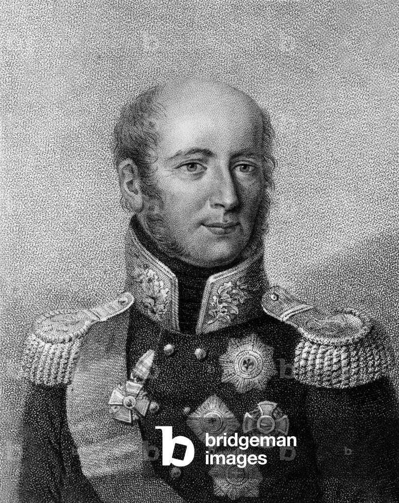 Prince Michel Barclay de Tolly (1761-1818) russian politician and officer during napoleonic wars, engraving